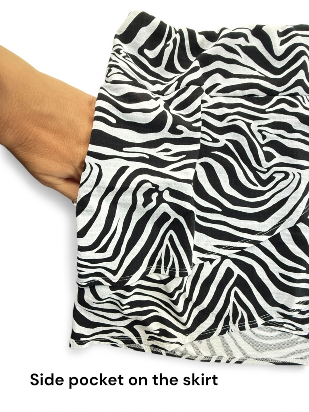 IBKUL Womens Cecilia Print Skort Black White Size L Golf Layered NWT - Picture 8 of 11